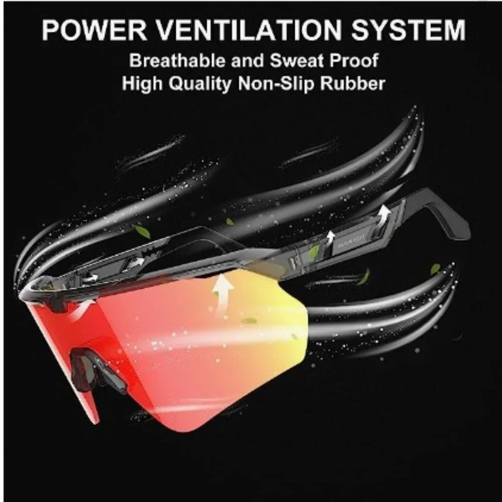 Unisex Polarized Sports Sunglasses w/ 3 Interchageable Lenses